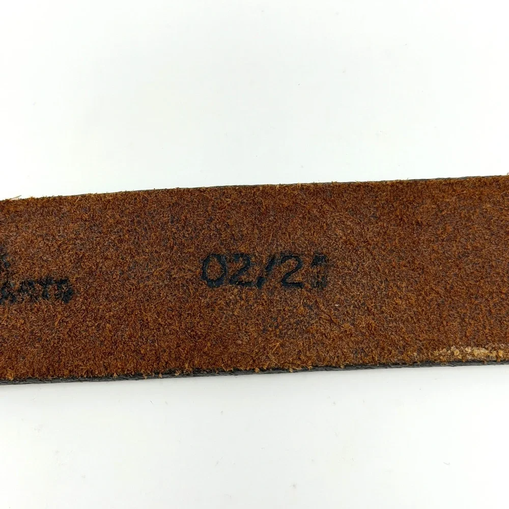 Justin C30219 Kids Western Belt Size 22 Tooled Leather Brown Removable Buckle